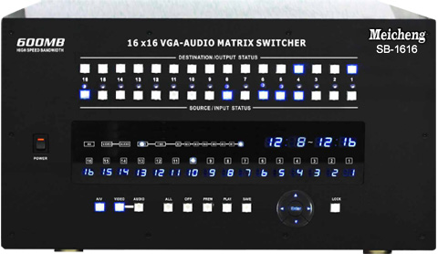 SB-1616 影音交叉矩陣切換器 正面圖